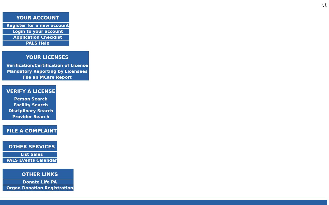 Lower Merion residents directory reference to Pennsylvania Licensing System search