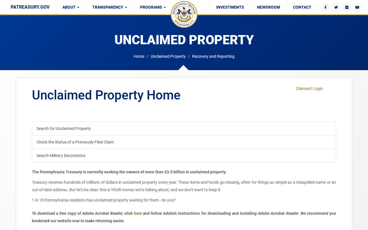 Lower Merion residents directory reference to Pennsylvania unclaimed property search